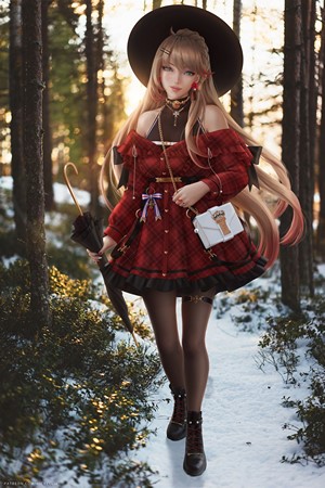 Howe from Azur Lane in a forest