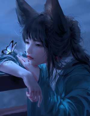 Nixeu Digital Art of Fantasy Girl with Animal Ears