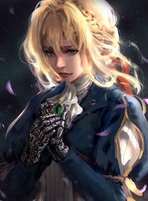 Violet Evergarden with a green gem