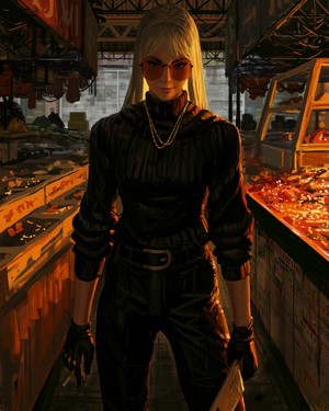 GUWEIZ Digital Artwork of a Woman in Market