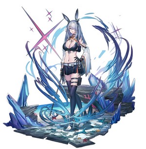 Frostnova from Arknights with Ice Crystals