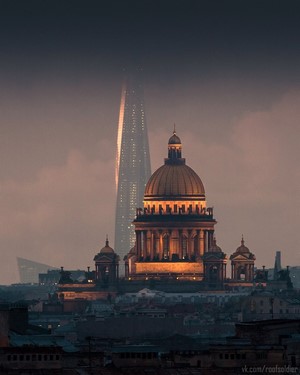 Saint Isaac's Cathedral and Lakhta Center, St. Petersburg