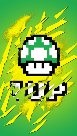 Super Mushroom from Mario Bros. video game art