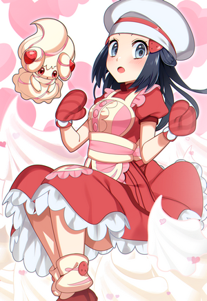 Dawn and Alcremie from Pokémon