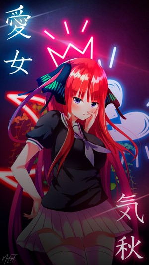 Nakano Nino Neon Kanji Anime Art