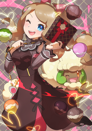 Serena and Whimsicott from Pokémon
