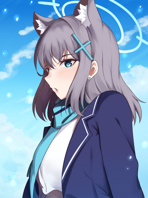 Shiroko from Blue Archive with animal ears
