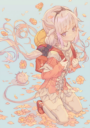 Kanna Kamui from Kobayashi-san Chi no Maid Dragon with flowers