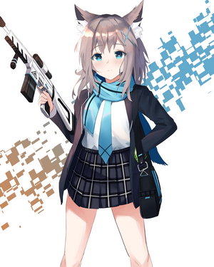 Shiroko from Blue Archive holding a rifle