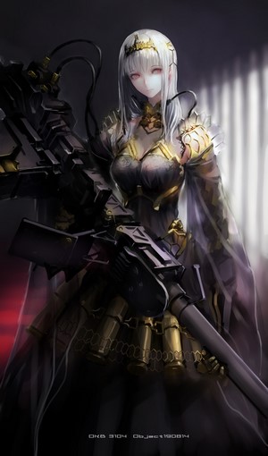 Anime girl with a large weapon
