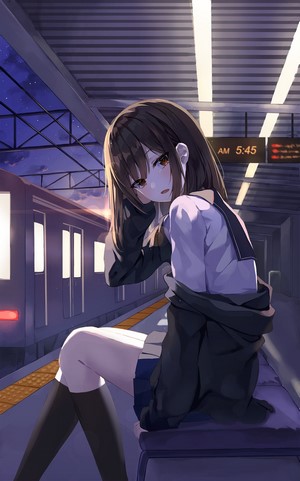 Lkeris Anime Girl at Train Station