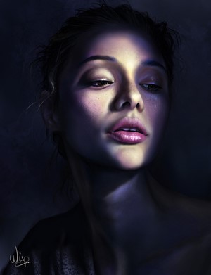 Portrait of a woman with dramatic lighting by Pauline Wisp