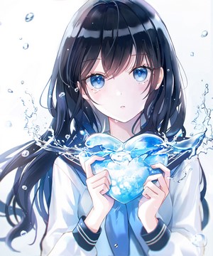 Iren Lovel with Blue Eyes and School Uniform