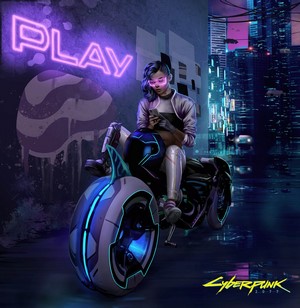 Cyberpunk 2077 Woman on Futuristic Motorcycle