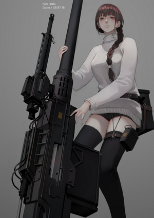 Anime girl with a large weapon