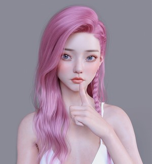 Seraphine from League of Legends with pink hair