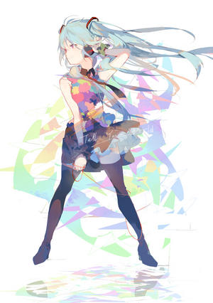 Hatsune Miku with colorful abstract background