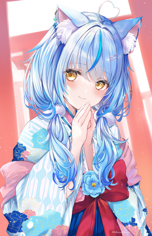 Yukihana Lamy from Hololive wearing Japanese clothes