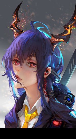 Chen from Arknights with horns