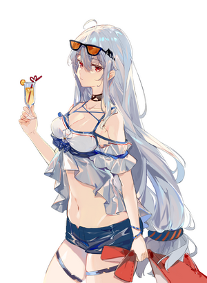 Skadi from Arknights in summer attire