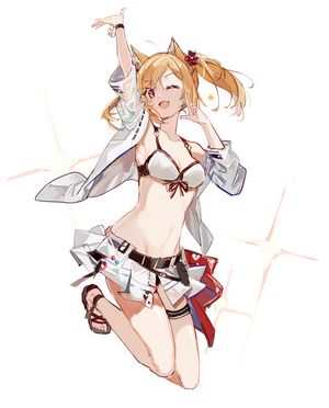 Sora from Arknights in a bikini