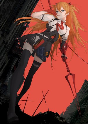 Asuka Langley Soryu with Spear of Longinus from Evangelion