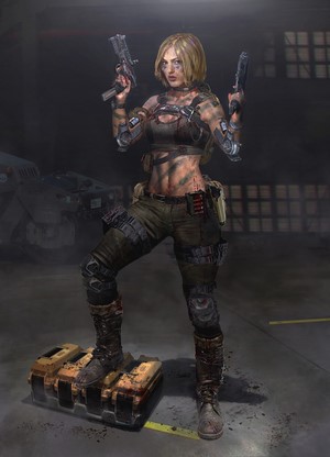 Woman with guns in tactical gear