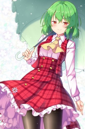 Kazami Yuuka from Touhou holding an umbrella
