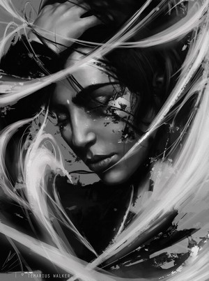 Kim Kardashian digital painting by Temarius Walker