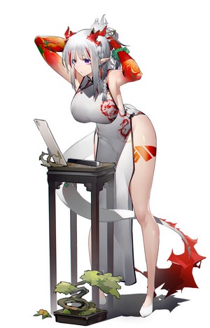 Nian Arknights Dragon Girl in Chinese Dress