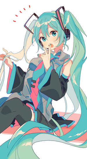 Portrait of Hatsune Miku in Vibrant Anime Style