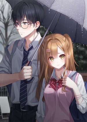 UnJem Anime School Scene with Umbrella