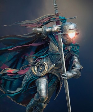 Knight in Shining Armor Holding a Sword