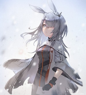 Frostnova from Arknights with Bunny Ears