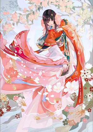Onmyouji Anime Girl in Kimono Art