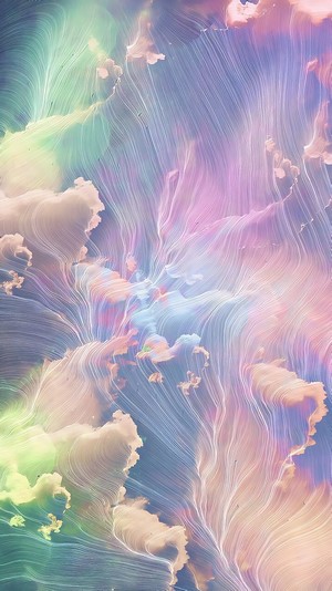 Abstract colorful flowing lines and clouds