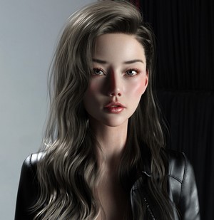 Portrait of Chen Wang in a Leather Jacket