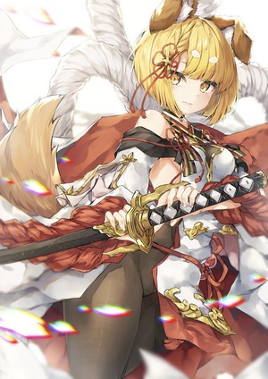 Vajra from Granblue Fantasy holding a sword