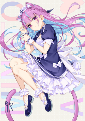 Minato Aqua from Hololive as a cat girl maid