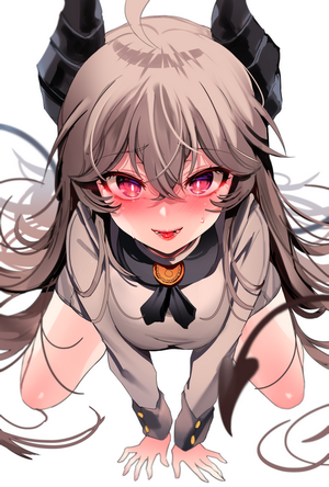 Zerocat Demon Girl with Red Eyes
