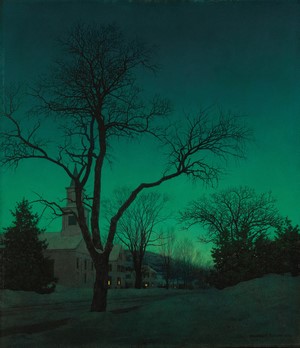 Maxfield Parrish's Winter Night Landscape