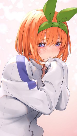 Nakano Yotsuba from The Quintessential Quintuplets blushing