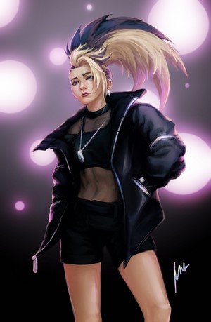 K/DA Akali from League of Legends digital art