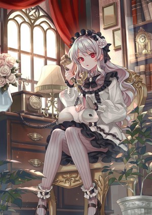 Gothic Lolita Girl with Silver Hair by Zoff