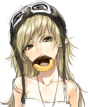 Oshino Shinobu from Monogatari Series with Donut