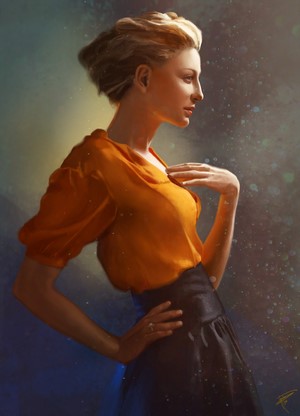 Portrait of a woman by Thomas Bignon