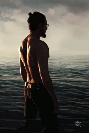 Joseph Seed from Far Cry 5 standing in water