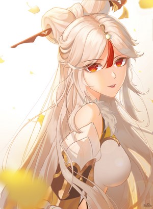 Ningguang from Genshin Impact with red eyes