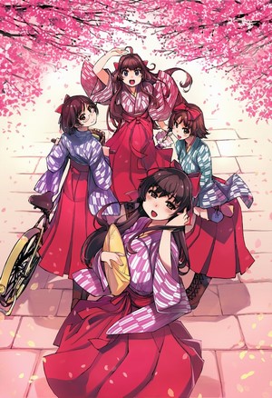 Kantai Collection girls under cherry blossoms