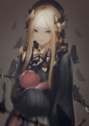 Abigail Williams from Fate/Grand Order with butterflies and teddy bear